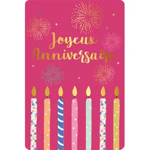 Carte double Kiub Des Plumes Et Des Fleurs Anniversaire image-0