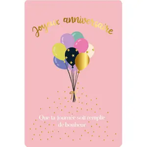 Dubbele kaart Kiub Des Plumes Et Des Fleurs Anniversaire image-0
