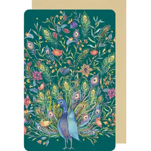 Doppelkarte von Federn und Blumen Kiub Sans Texte image-0