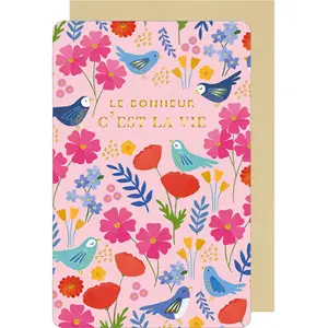 Tarjeta doble Kiub Des Plumes Et Des Fleurs Citation Positive image-0