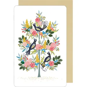 Podwójna karta Kiub Des Plumes Et Des Fleurs Sans Texte image-0