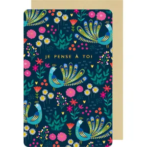 Carta doppia Kiub Des Plumes Et Des Fleurs Petite Attention image-0