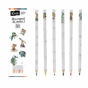 Assorted coloured pencils Kiub Kook (x6) image-0