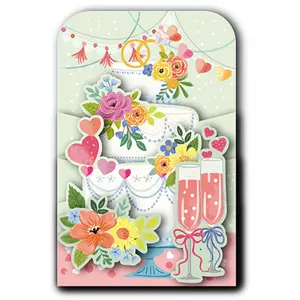 Tarjeta doble Kiub Happy Pop Up Gateau Mariage image-0