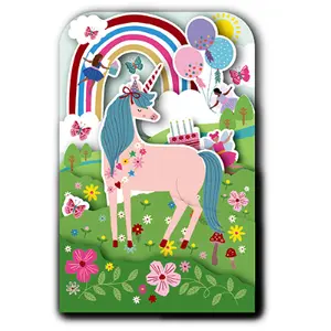 Carta doppia Kiub Happy Pop Up Licorne image-0