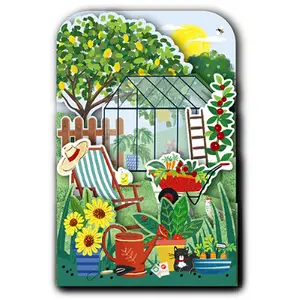 Carte double Kiub Happy Pop Up Jardin image-0
