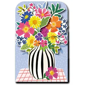 Podwójna karta Kiub Happy Pop Up Vase Fleurs image-0