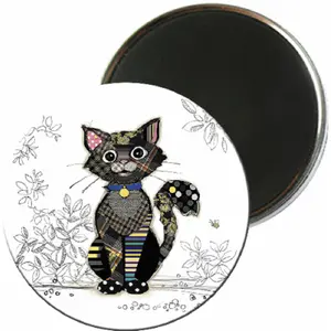 Magnete rotondo Kiub Kook Chat Noir image-0