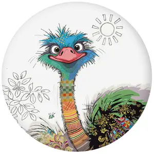 Round magnet Kiub Kook Autruche image-0