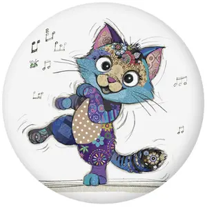Imán redondo Kiub Kook Chaton Danse image-0