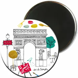Round magnet Kiub Le Tout Paris Arc De Triomphe image-0