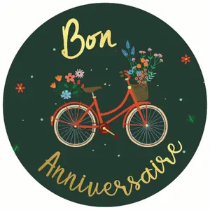 Ronde magneet met veren en bloemen Kiub image-0