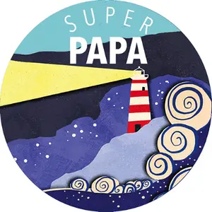 Imán redondo Kiub Cake And Crayons - Super Papa image-0