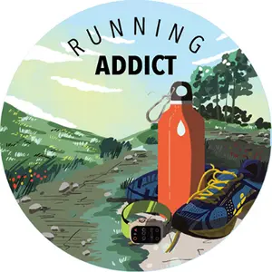 Magnet rond Kiub Cake And Crayons - Running Addict image-0