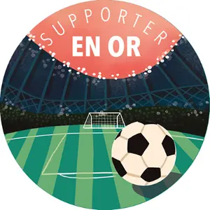 Runder Magnet Kiub Cake And Crayons - Supporter En Or image-0