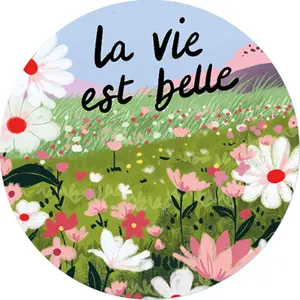 Magnete rotondo Kiub Cake And Crayons - La Vie Est Belle image-0
