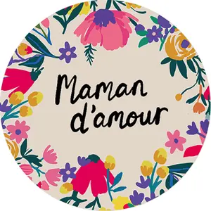 Round magnet Kiub Cake And Crayons - Maman D Amour image-0