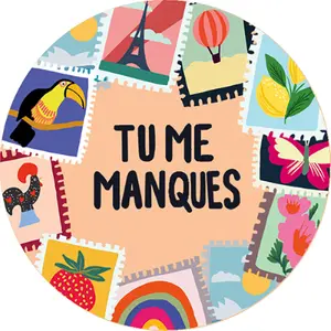 Ronde magneet Kiub Cake And Crayons - Tu Me Manques image-0