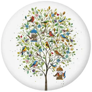 Runder Magnet Kiub Portfolio Oiseaux Arbre image-0