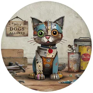 Runder Magnet Kiub Scraps Chat image-0