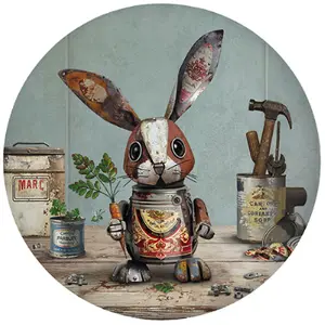Runder Magnet Kiub Scraps Lapin image-0
