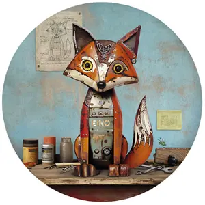 Runder Magnet Kiub Scraps Renard image-0