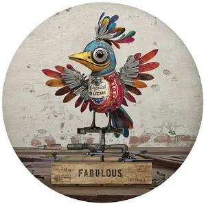 Runder Magnet Kiub Scraps Oiseau image-0