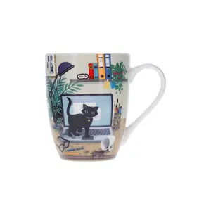 Taza redonda + caja abierta Kiub Bug Art Chaton Ordi image-0