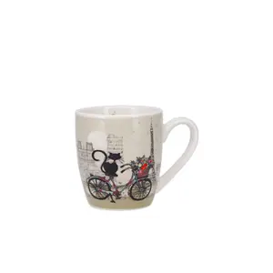 Taza redonda + caja Kiub Expresso Bug Art Paris Chat Velo image-0