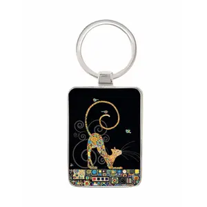 Rechthoekige sleutelhanger klimt kat Kiub Bug Art Jewels image-0