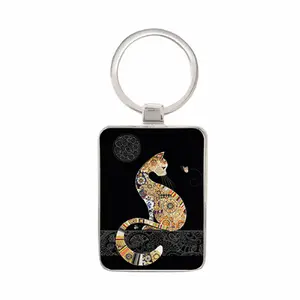 Klíčenka obdélník s sedícím kočkou Kiub Bug Art Jewels image-0