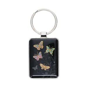 Rechteckiger Schlüsselanhänger Kiub Jewels Papillons image-0