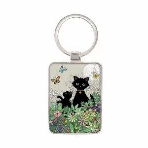 Porte-clé rectangle chaton jardin Kiub Bug Art image-0