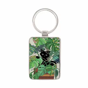 Porte-clé rectangle chaton monstera Kiub Bug Art image-0