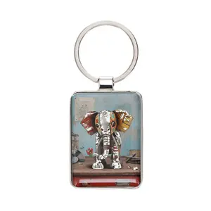Nøglering rektangel Kiub Scraps Elephant image-0