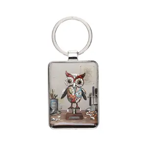 Rechthoekige sleutelhanger Kiub Scraps Hibou image-0
