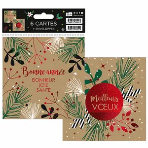 Pakke med 6 lommer og kuverter Kiub Les P'tites Cartes Noel image-0