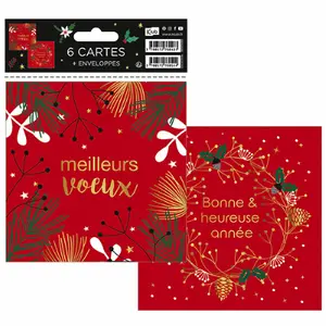 Paquete de 6 bolsillos y sobres Kiub Les P'tites Cartes Noel image-0