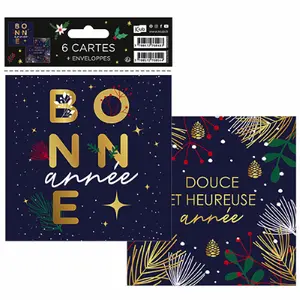 Paquete de 6 bolsillos y sobres Kiub Les P'tites Cartes Noel image-0