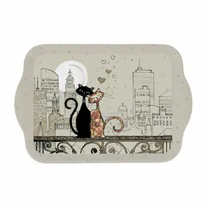 Melamin-Tablett Katzenliebhaber skyline Kiub Bug Art PM image-0