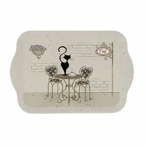 Melamin-Tablett Katze Kaffee Kiub Bug Art PM image-0