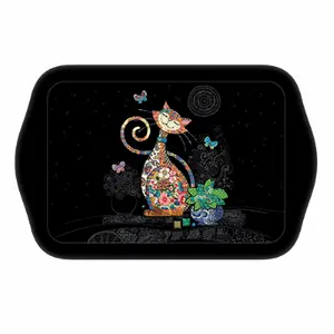 Melamin-Tablett Katze Schmetterlinge Kiub Bug Art Jewels image-0