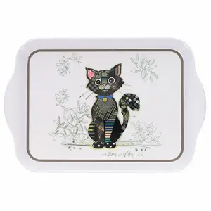 Black cat tray melamine Kiub Kook PM