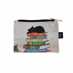 pmpu34h02-porte-monnaie-plat-pu-chaton-livres-kiub-bug-art-blanc-noir-multicolore-10x14-cm