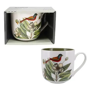 Mug arrondi + boîte BNF Kiub Voyage Oiseau Fleurs image-0