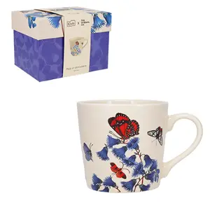 Taza cónica + caja de regalo enciclopedia Kiub Fleurs Papillons image-0