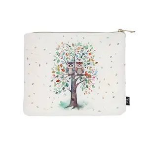Flat fabric pouch Kiub Portfolio Couple De Chouettes image-0