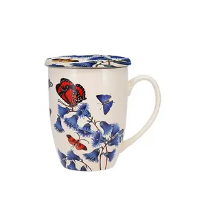 Taza de infusión redonda + caja de enciclopedia Kiub Fleurs Papillons image-0