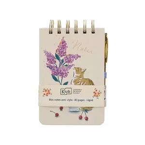 Mini-Notizbuch mit Spiralbindung und Stift Kiub Boheme image-0