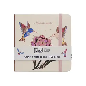 Cuaderno contraseña cuadrado Kiub Pivoines Et Colibris image-0
